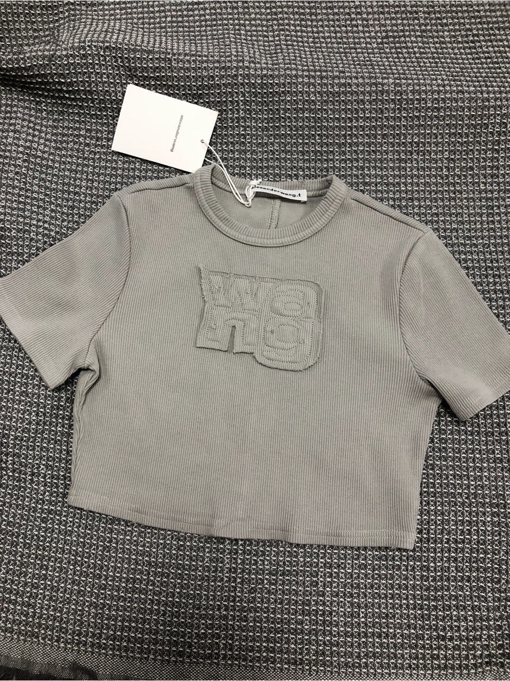 Alexander Wang Logo Appliqué Cropped Top